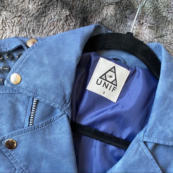 UNIF PU Leather Jacket - Washed Blue - Picture 11 of 16